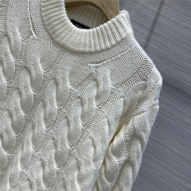 White Cable Turtleneck Cashmere Sweater