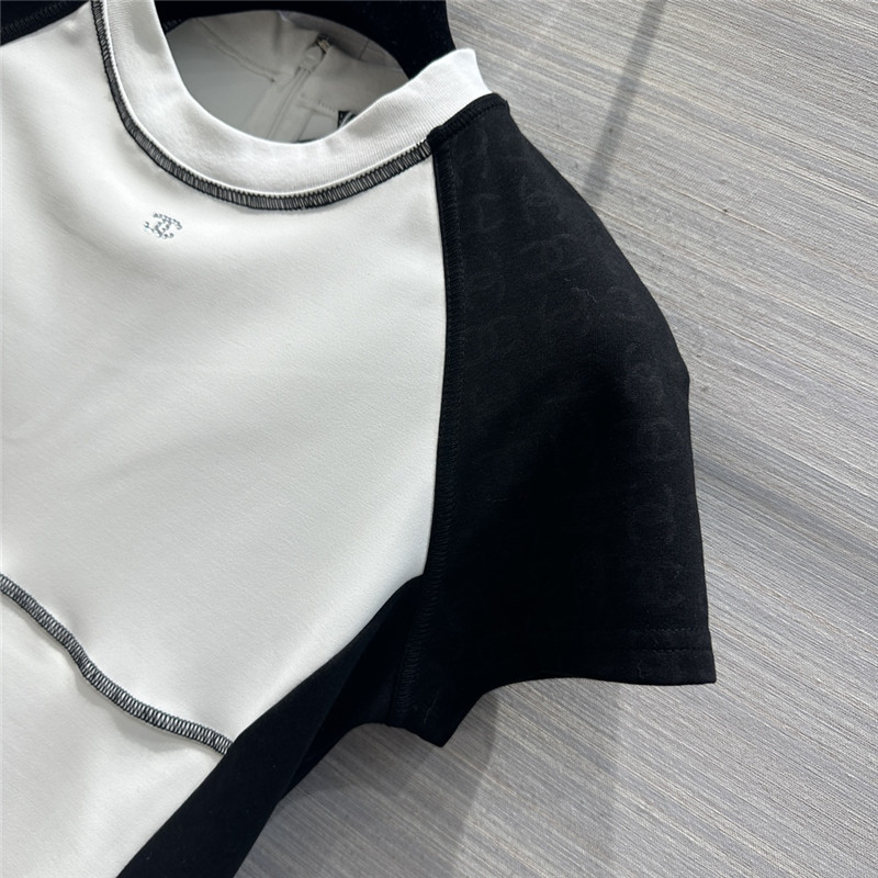 Ch**el black and white panda t-shirt