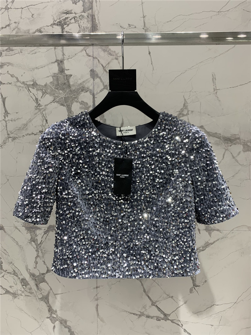 Y51 new sequined velvet top