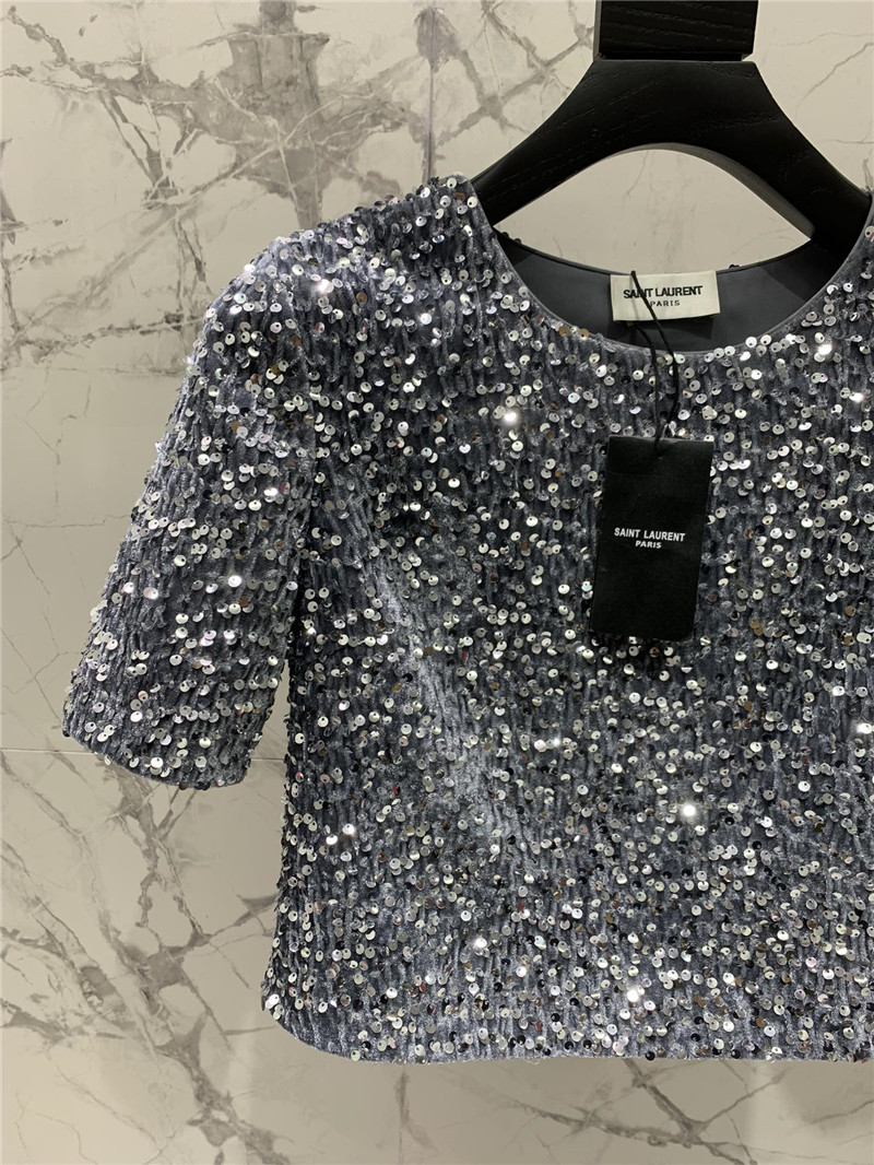 Y51 new sequined velvet top