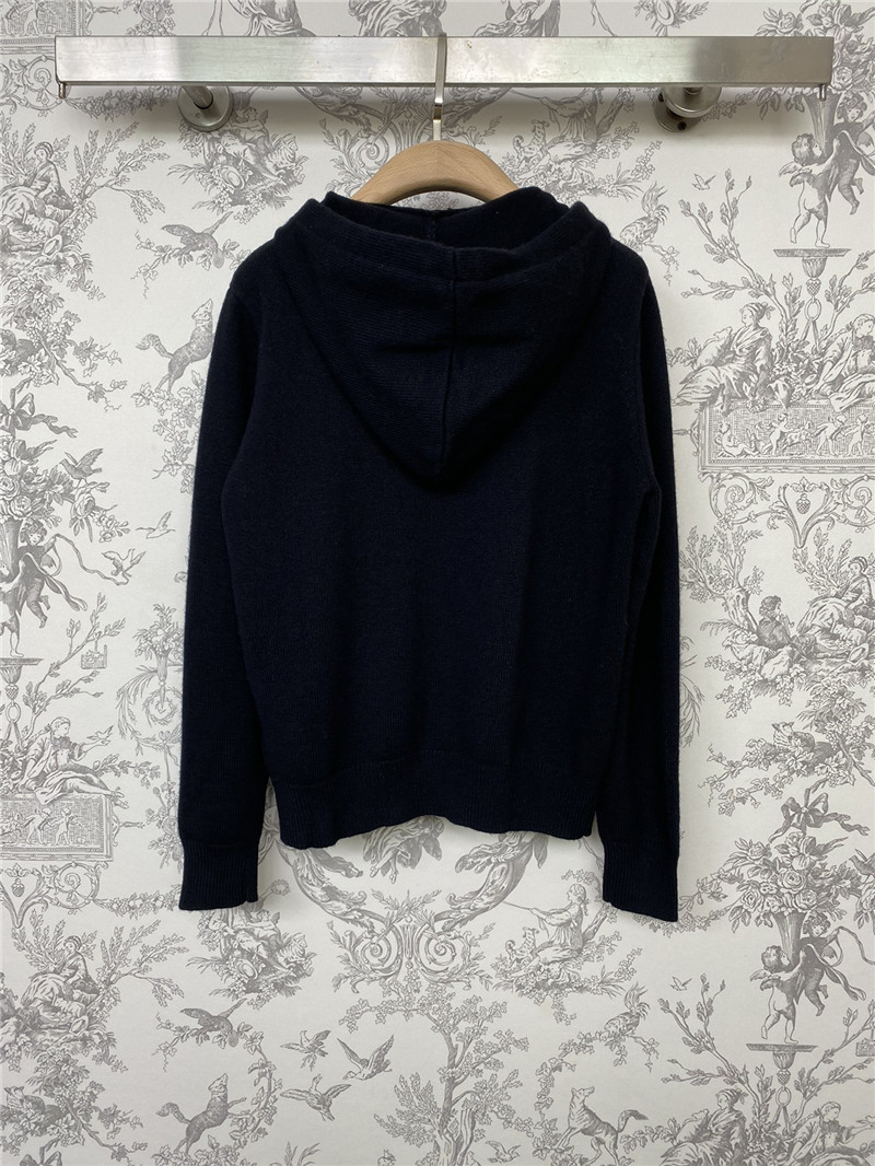 D10r navy logo knitted hooded sweater