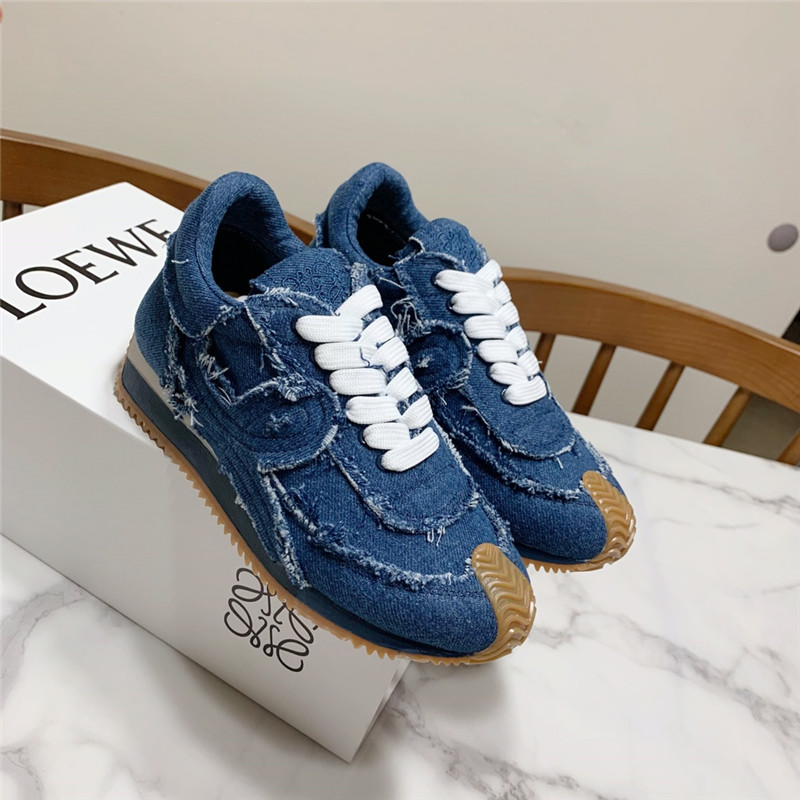 L0ew* denim flow runner sneakers