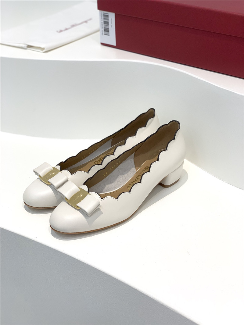Salvatore Ferragamo scalloped wavy edge pumps
