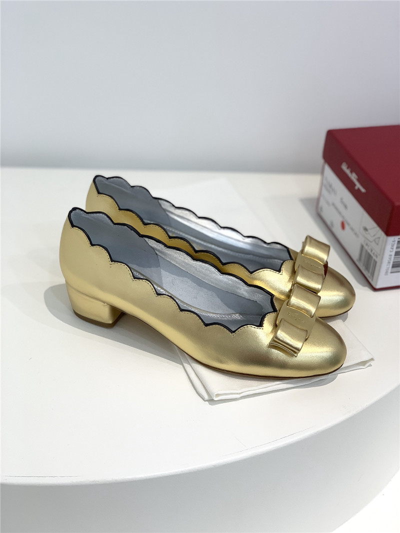 Salvatore Ferragamo scalloped wavy edge pumps