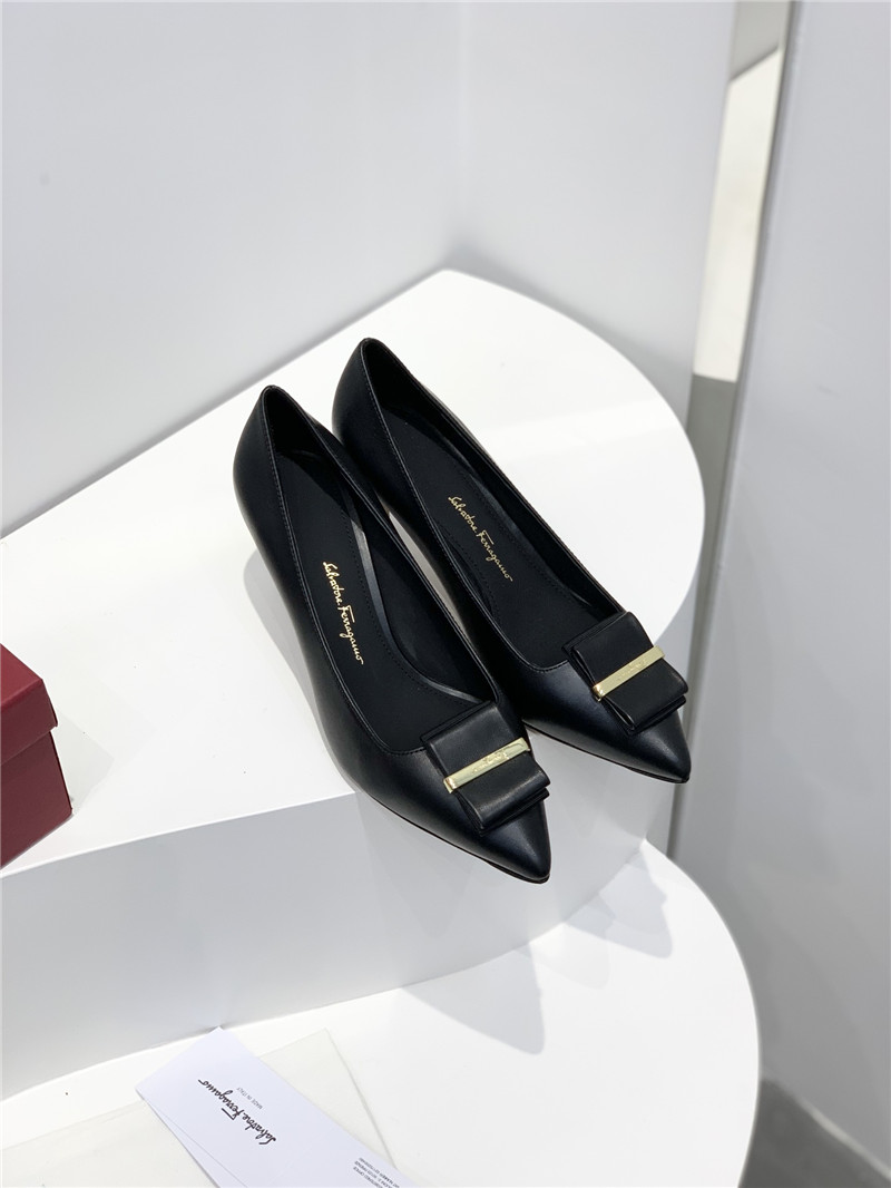 Salvatore Ferragamo double bow pointed toe high heels shoes