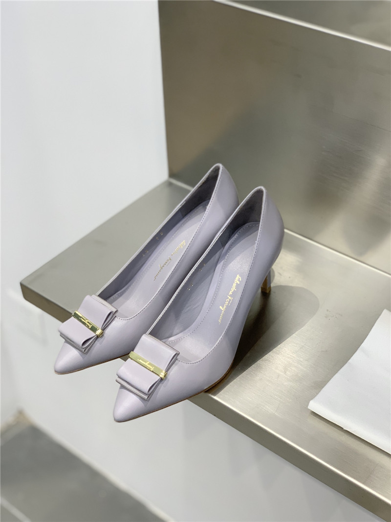 Salvatore Ferragamo double bow pointed toe high heels shoes