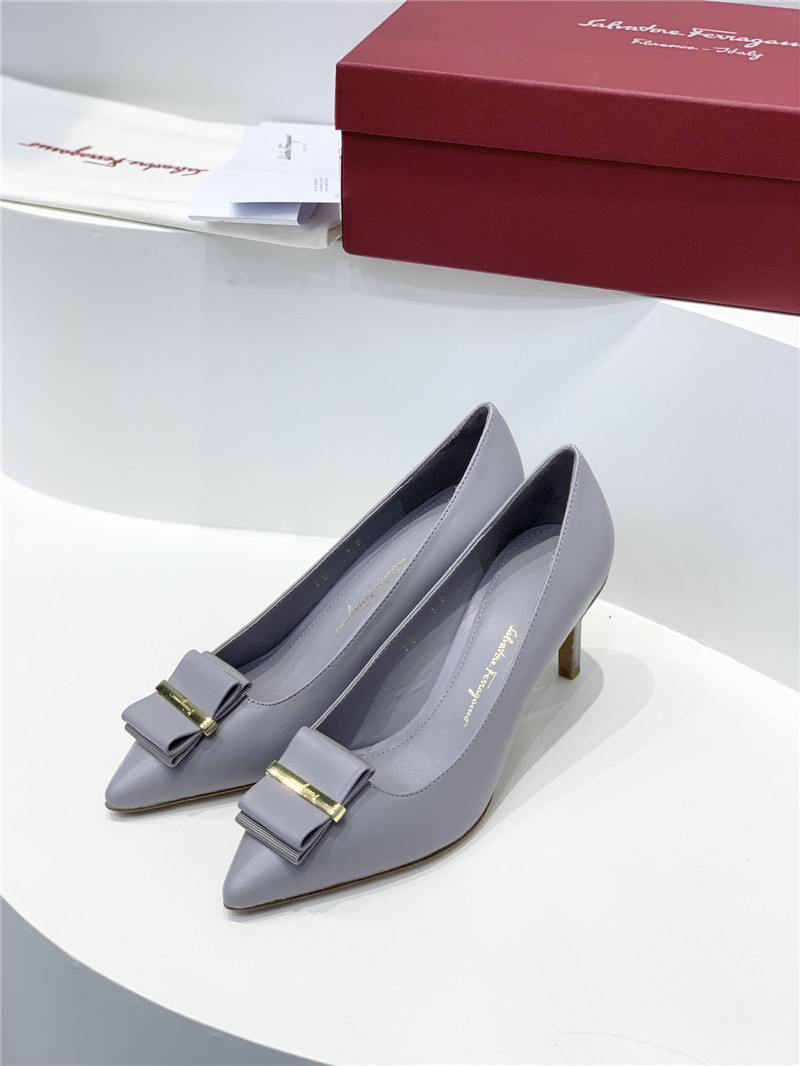 Salvatore Ferragamo double bow pointed toe high heels shoes