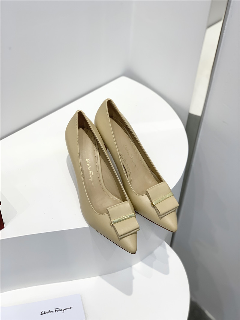 Salvatore Ferragamo double bow pointed toe high heels shoes
