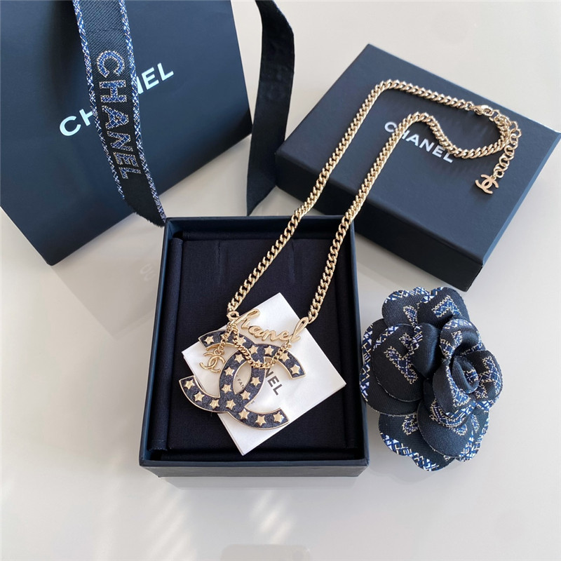 Ch**el starry sky Ch**el logo necklace