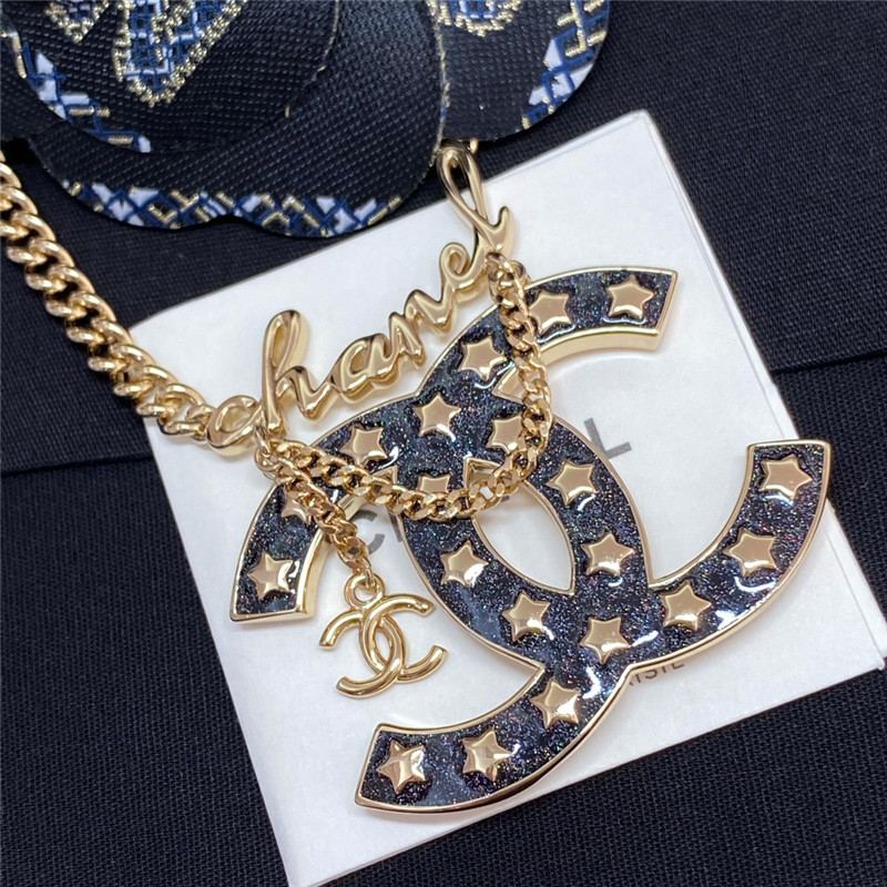 Ch**el starry sky Ch**el logo necklace