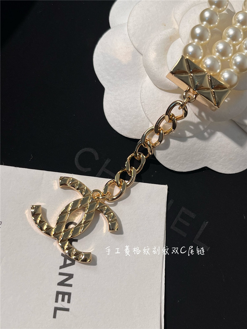 Ch**el classic logo pearl bracelet