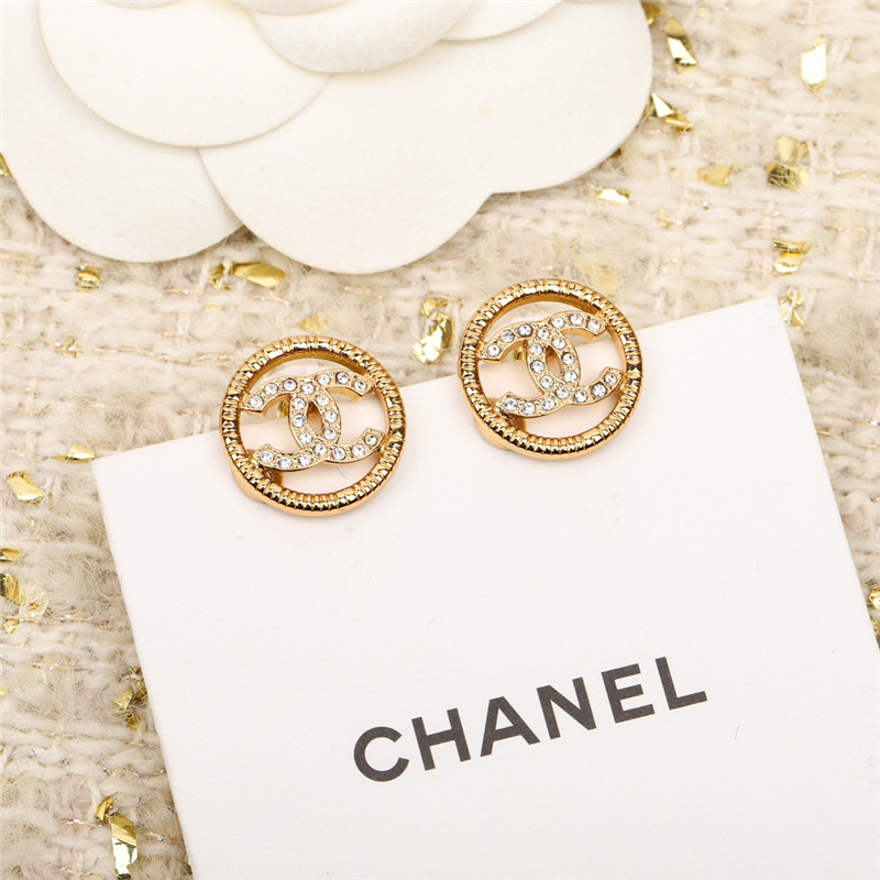 Ch**el round double c earrings