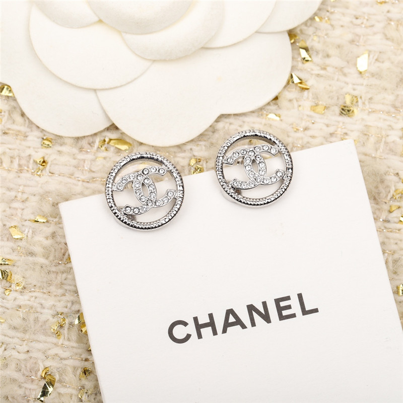 Ch**el round double c earrings