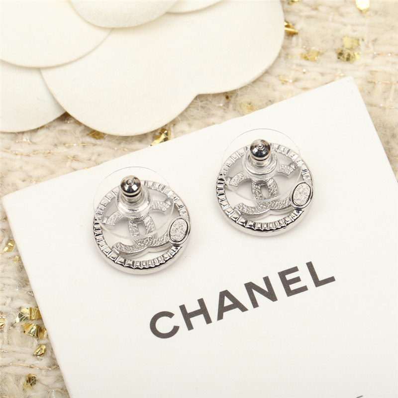 Ch**el round double c earrings