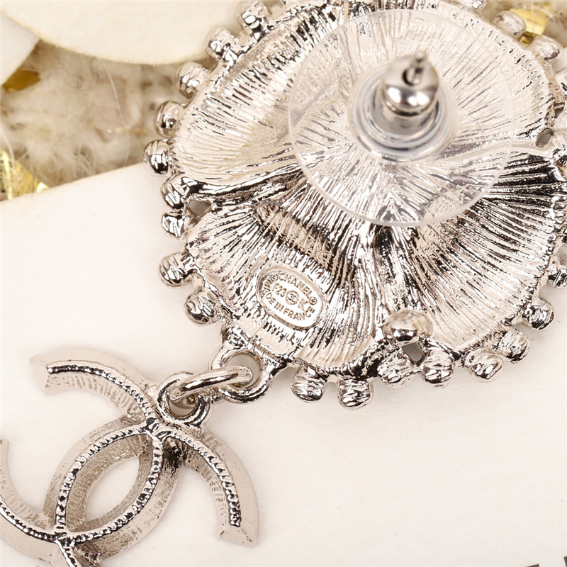 Ch**el four leaf clover double c earrings