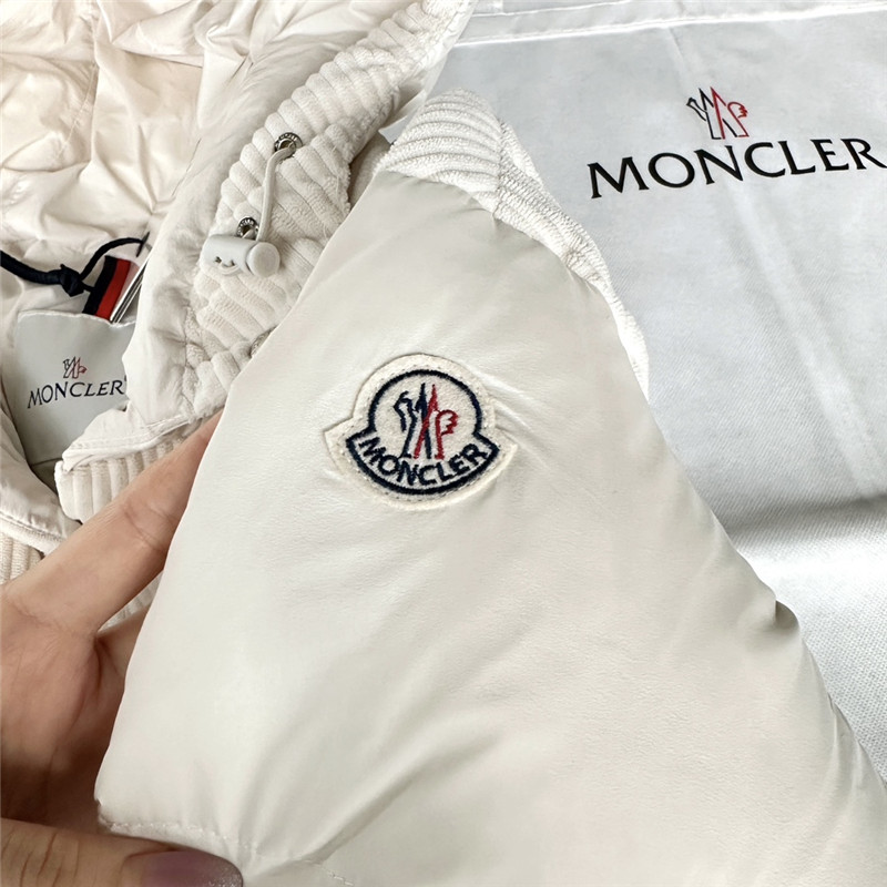 Moncler corduroy patchwork down jacket