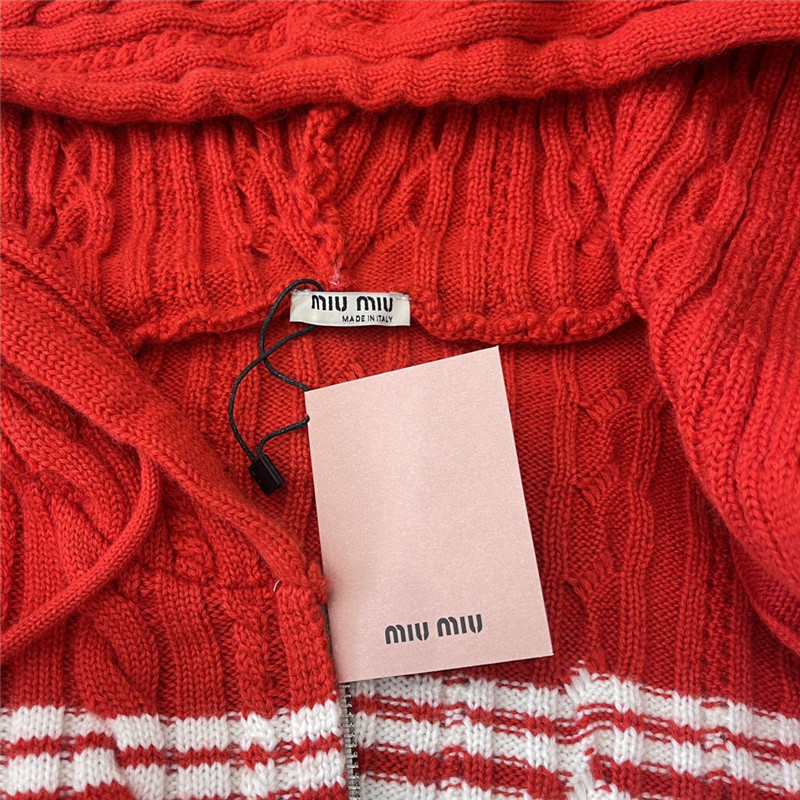 M1um1u pure wool hooded cardigan