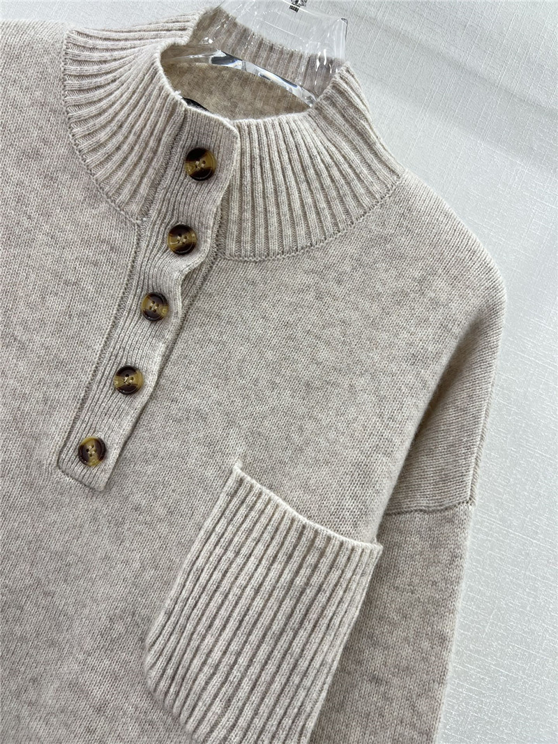 L0r0 P1ana light beige cashmere pullover sweater