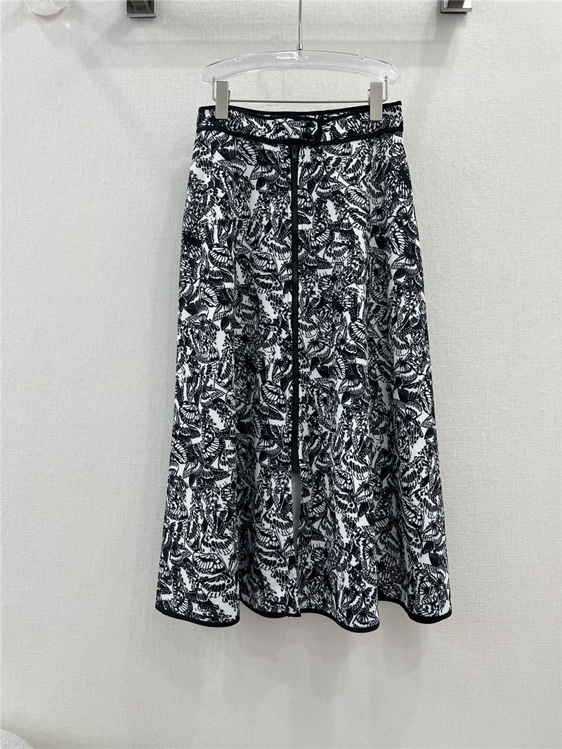 D10r new full length ink print pattern long skirt