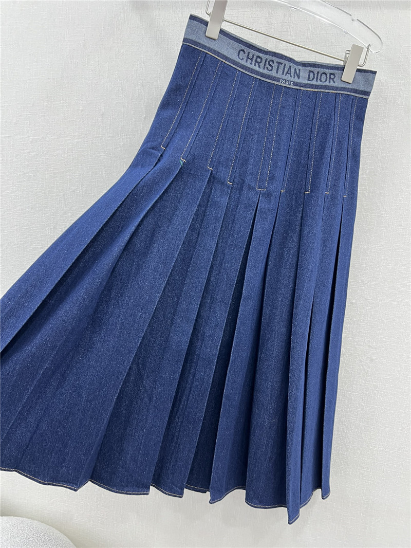 D10r new denim pleated midi skirt
