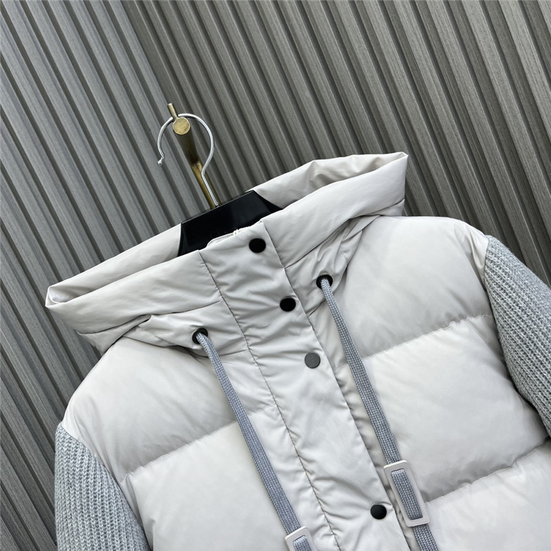 BC hooded knitted down jacket