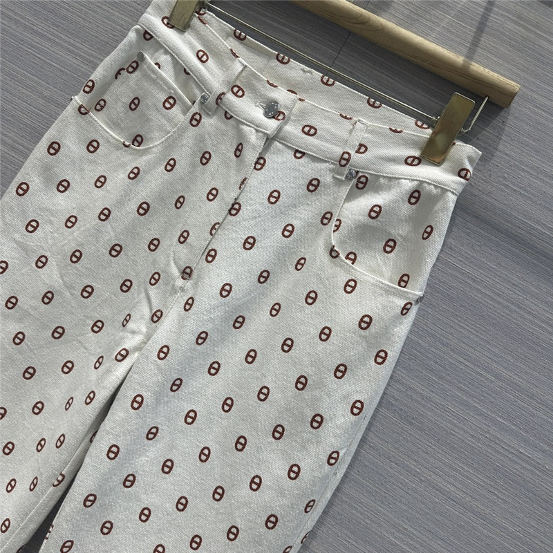 H**me5 new color pig nose logo denim trousers