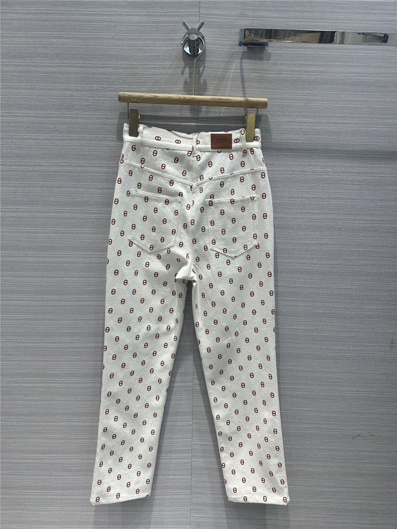 H**me5 new color pig nose logo denim trousers