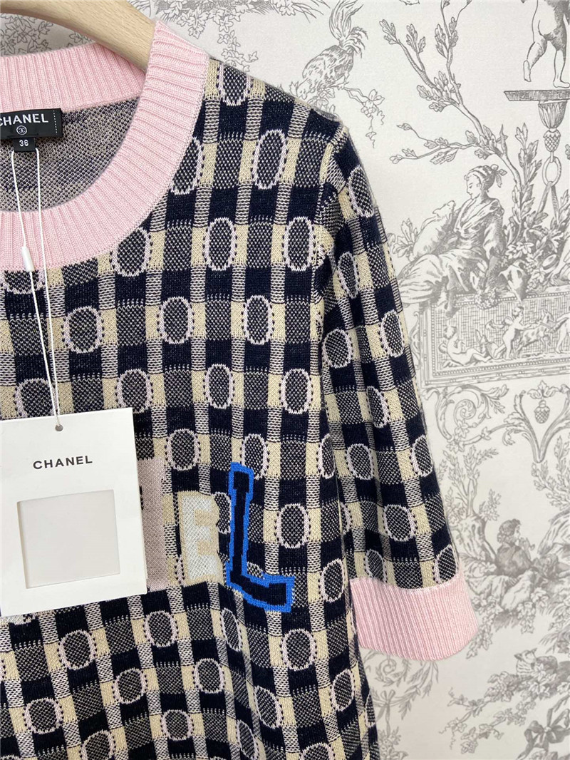 Ch**el new spring and summer knitted mid-sleeve top