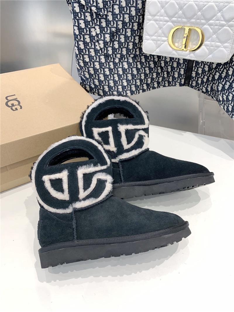 UGG x Telfar Denim Black Logo Mini Boot