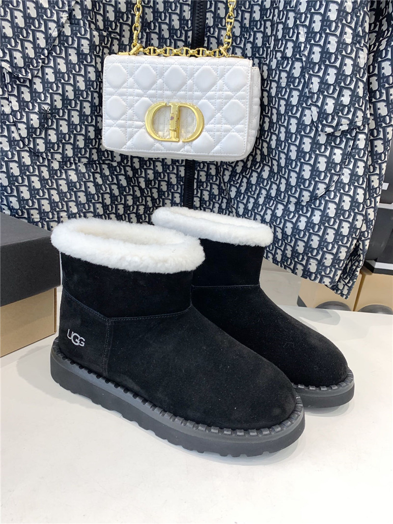 UGG Shearling Black Suede Boots