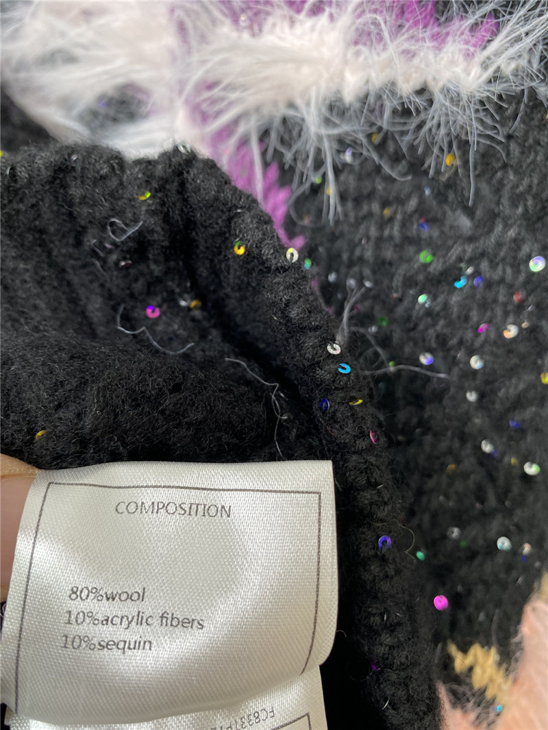 Ch**el shiny jacquard knitted sweater