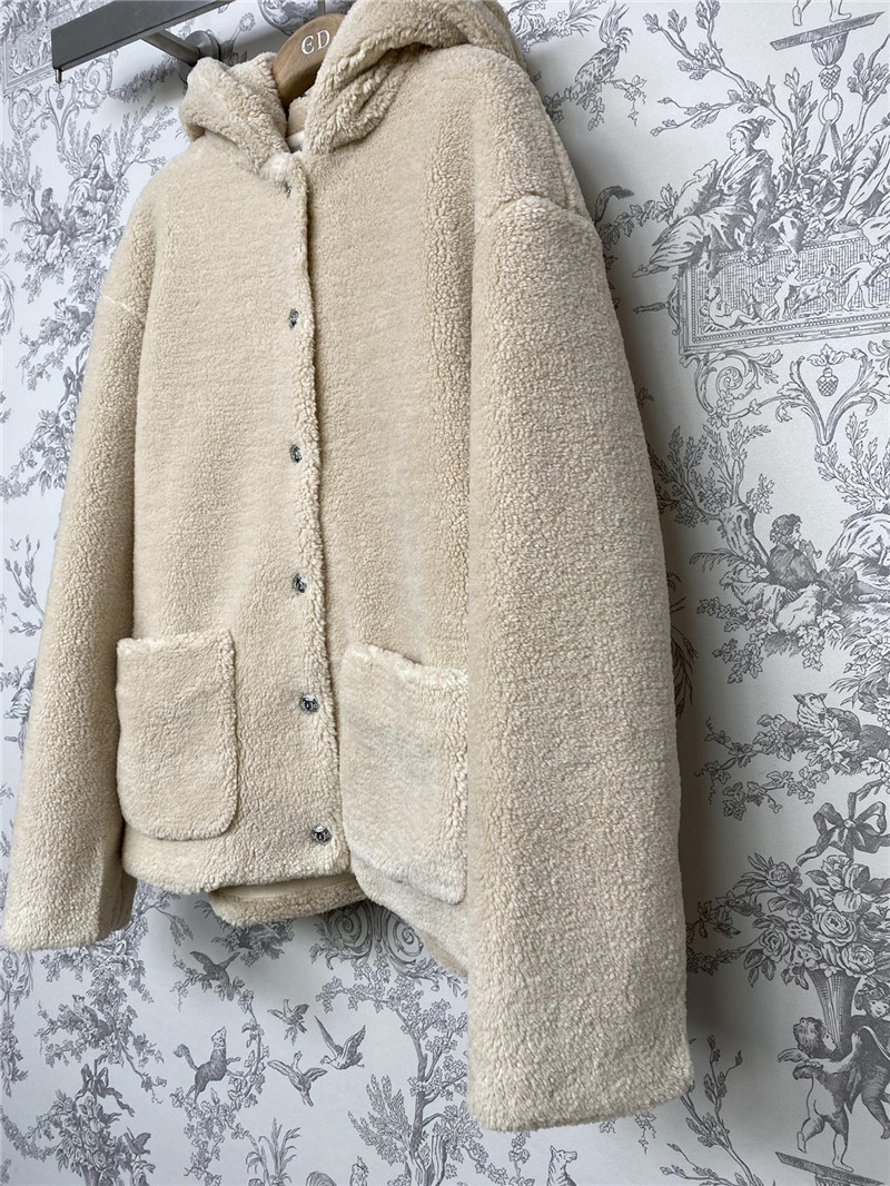 Ch**el new lamb wool hooded jacket