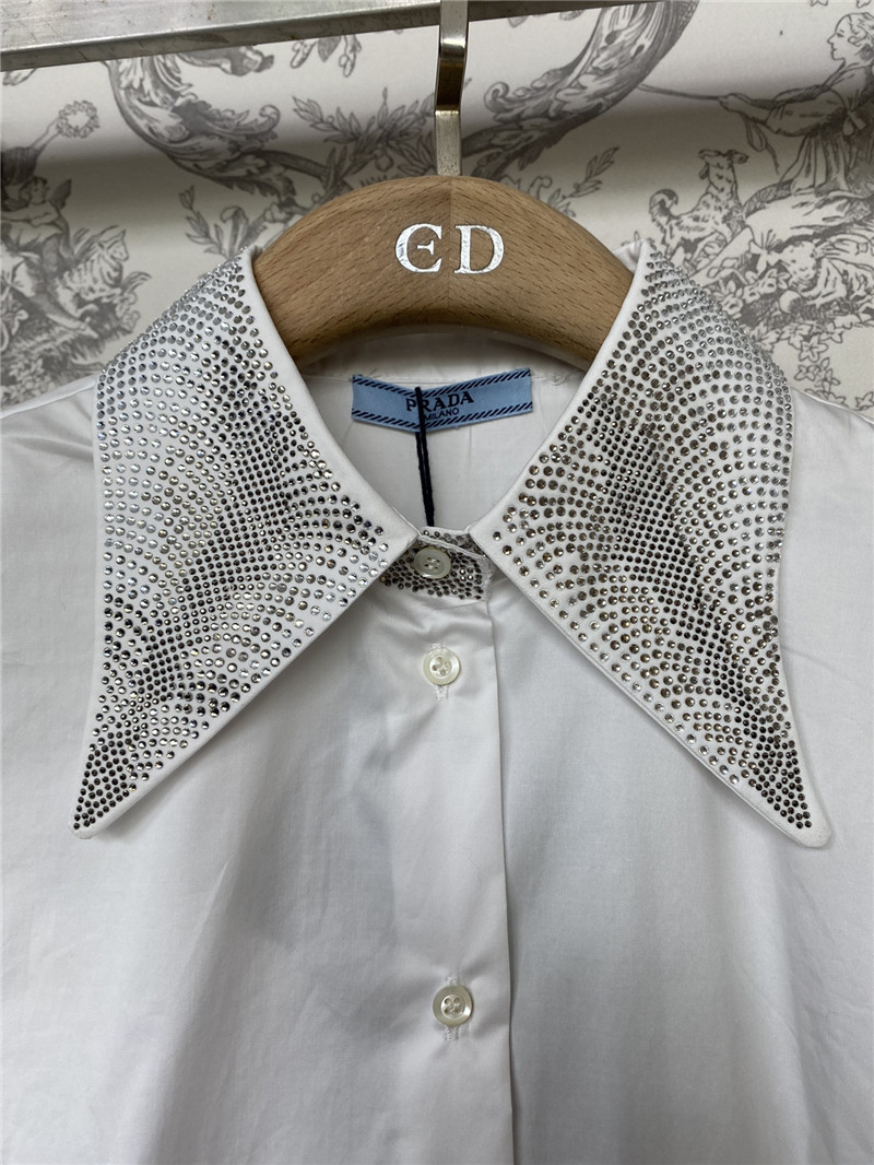 pra*a early spring new D1am0nd collar shirt