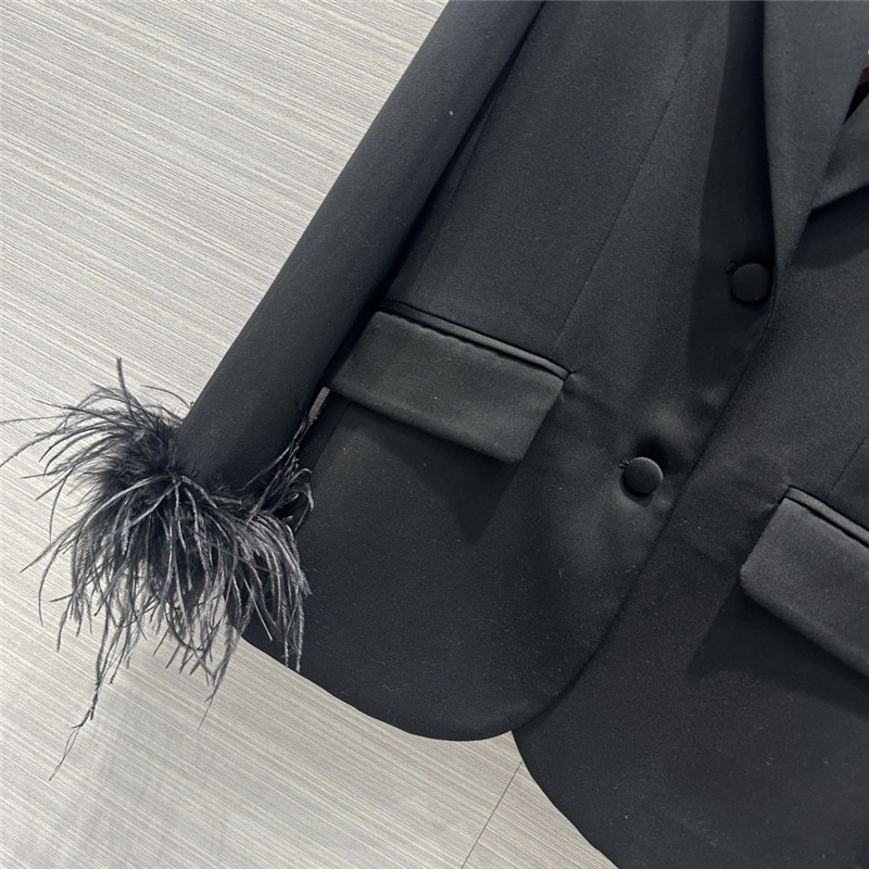 Pra*a lady style feather haute couture suit
