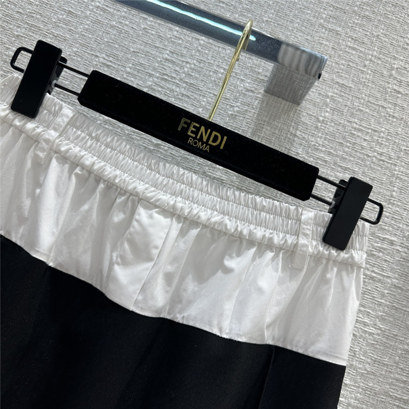 F**di black and white color block suit long skirt