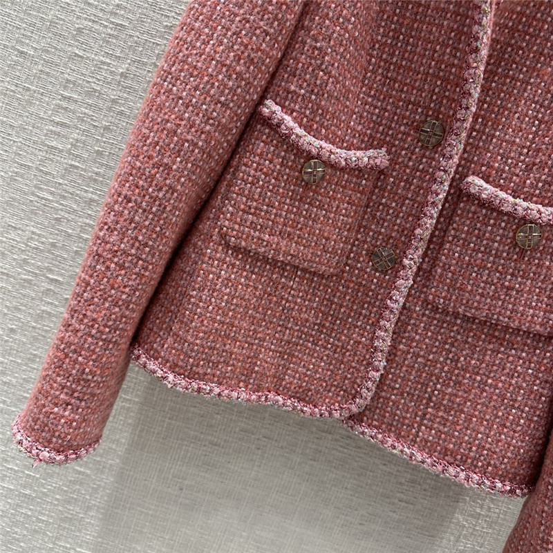 Ch**el palace style high-end pink knitted jacket