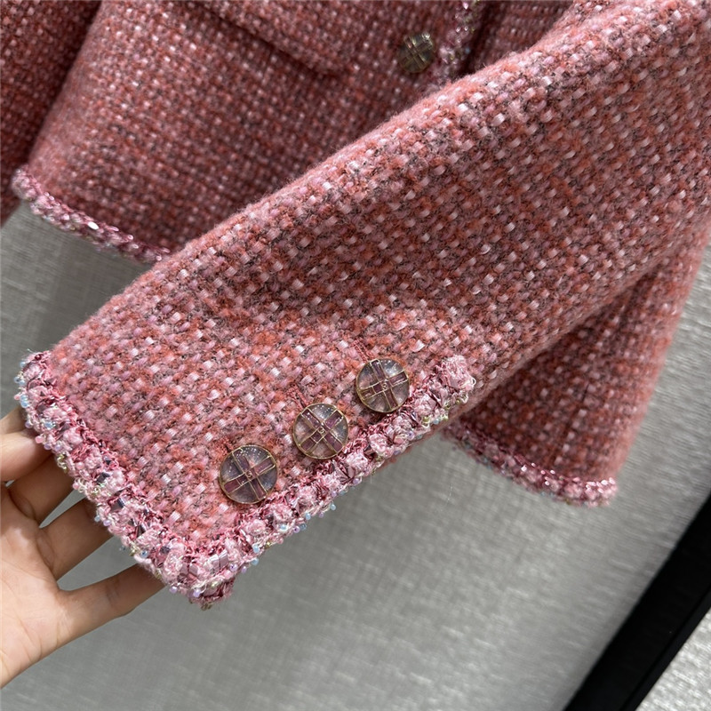 Ch**el palace style high-end pink knitted jacket