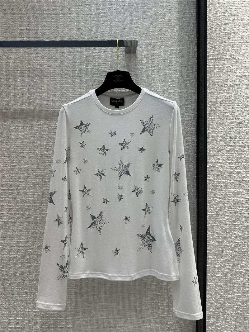 Ch**el star printed rhinestone bottoming top