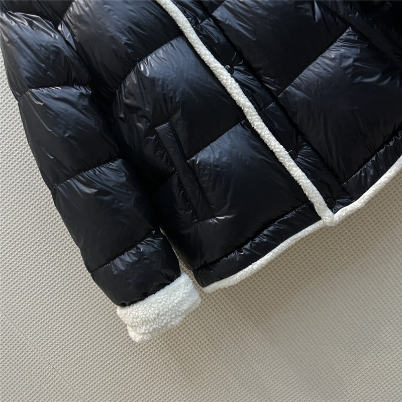 Y51 stand collar grain fleece lined down jacket