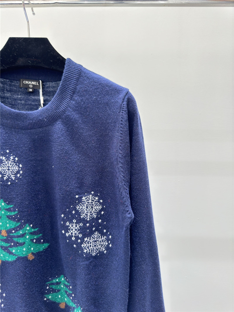 Ch**el christmas knitted sweater in navy
