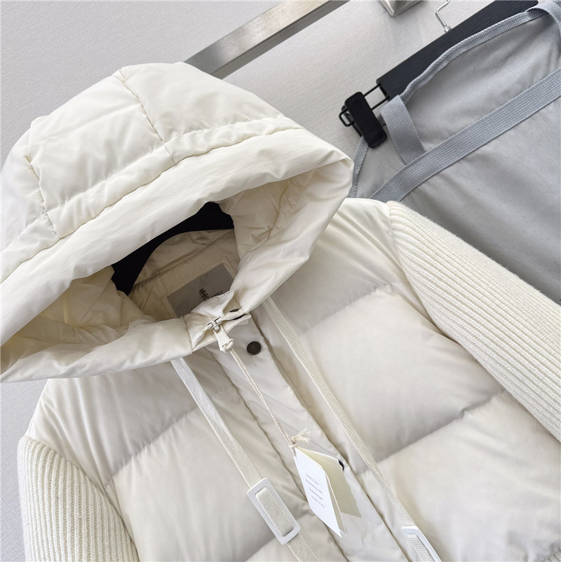 BC cashmere and wool patchwork bread down jacket