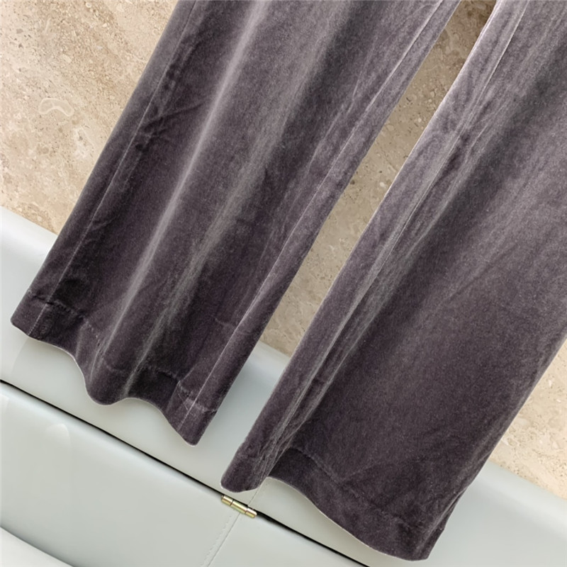 Ch**el gold velvet chain wide leg pants