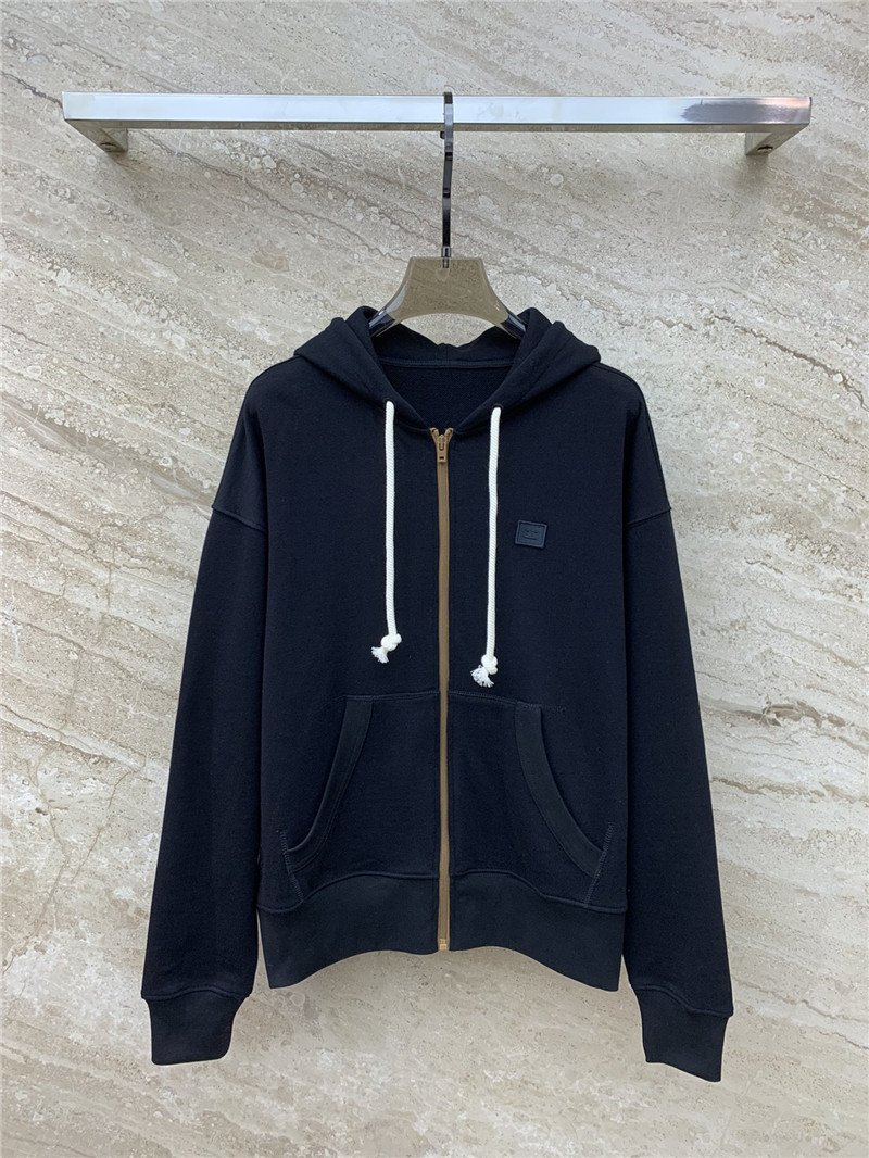 acne studios zipper drawstring hooded sweatshirt jacket