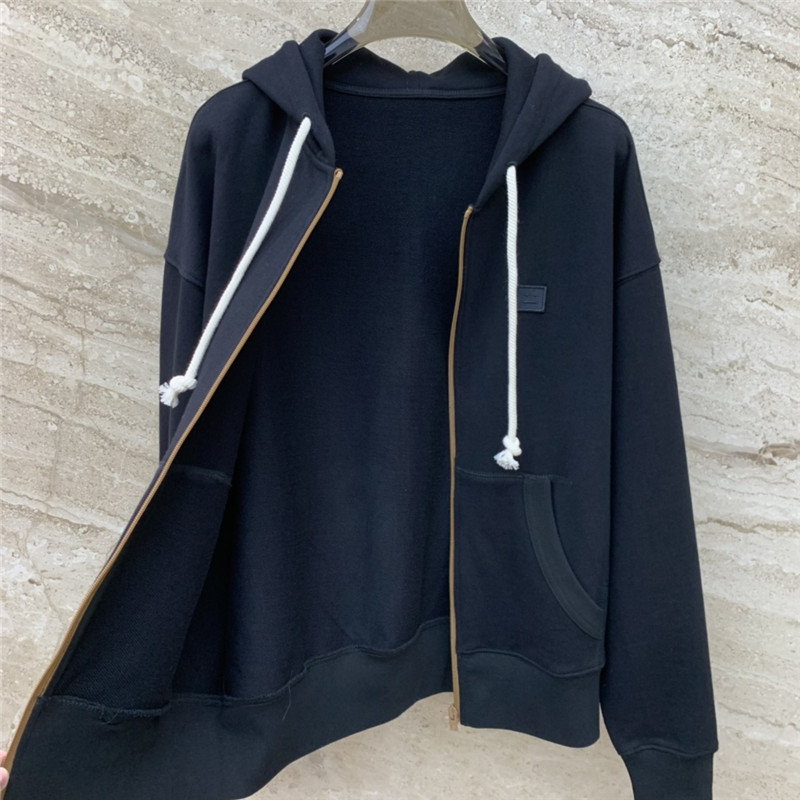 acne studios zipper drawstring hooded sweatshirt jacket