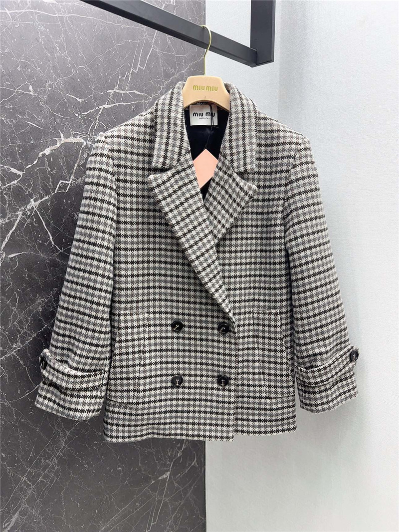 miu miu vintage houndstooth double-breasted blazer
