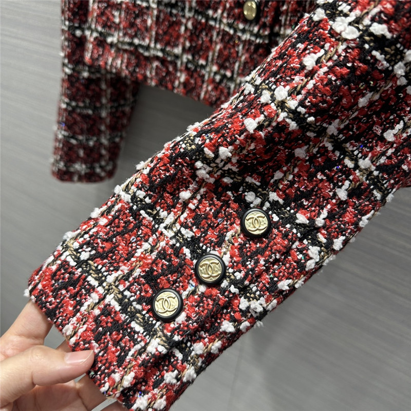 Ch**el contrast shirt collar small jacket