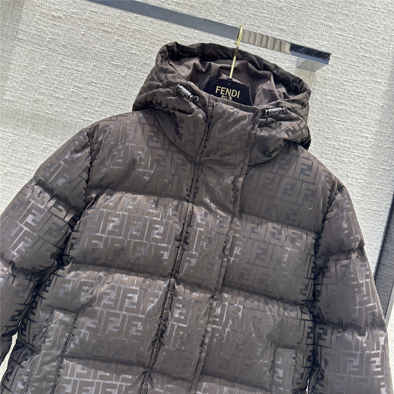 F**di new dark pattern hooded down jacket