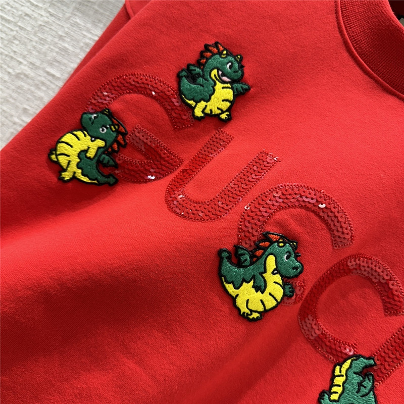 Gvc*1 sequined logo sweatshirt red