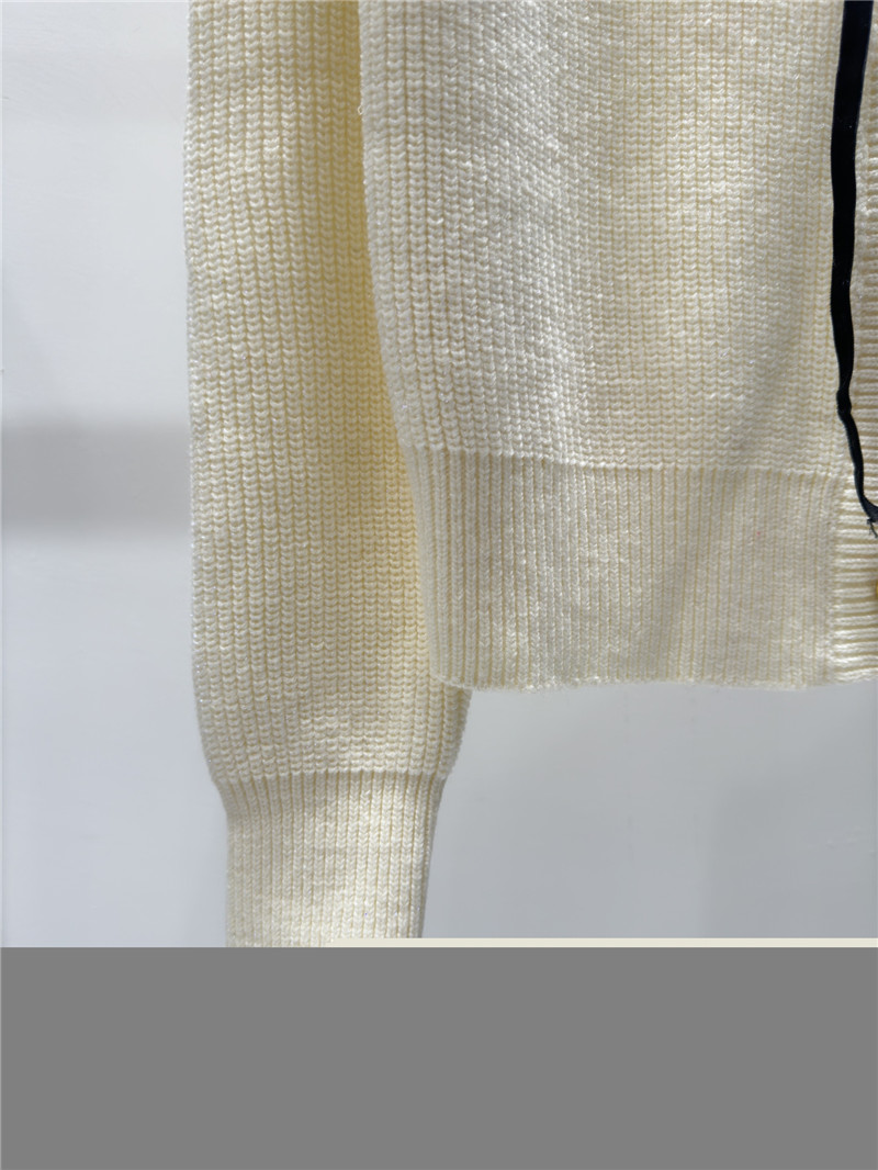 Miu Miu Rhinestone Wool Cardigan White