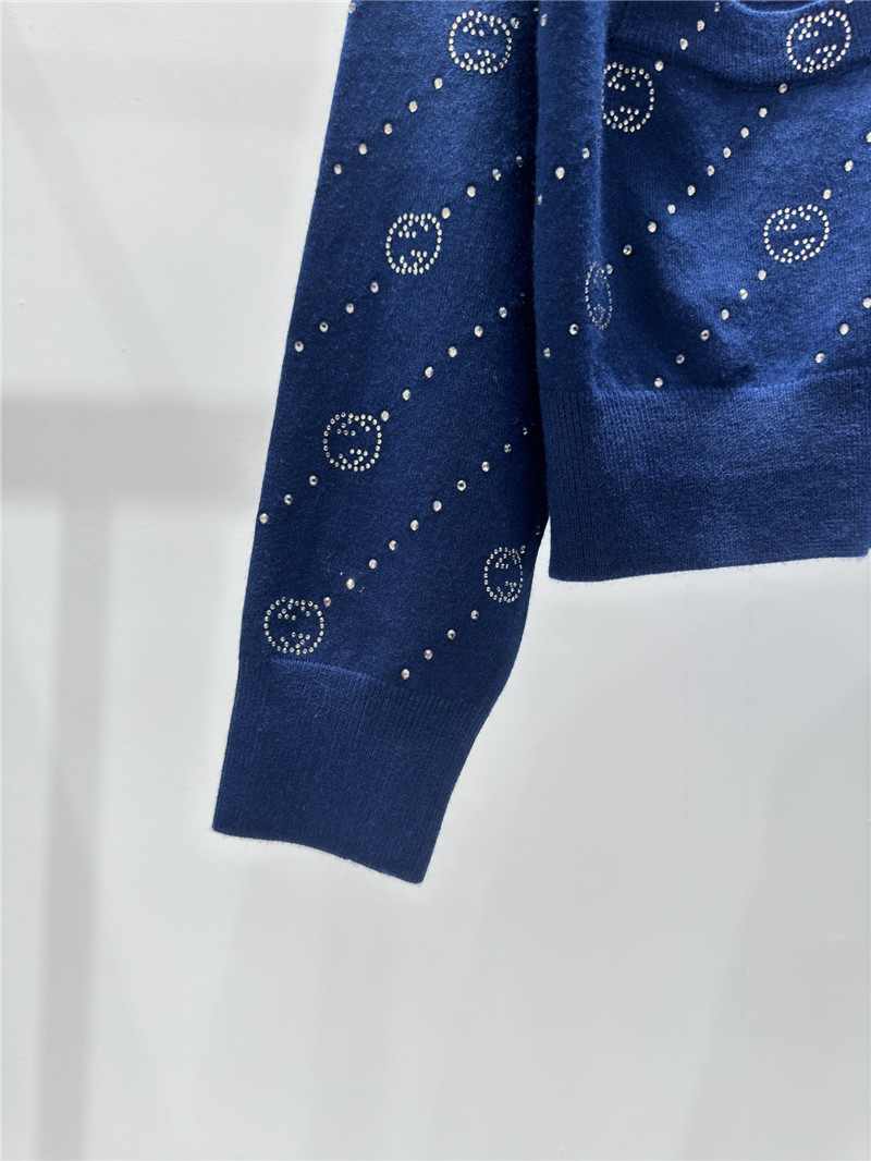 gvc*1 hot D1am0nd logo knitted cardigan blue